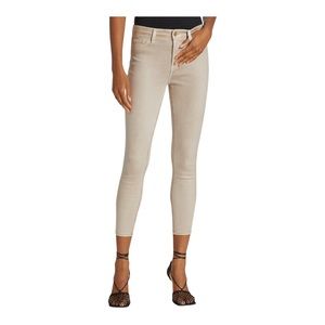 L’Agence Gold Glitter Margot Skinny High Rise Coated Jeans